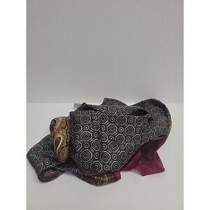 Vtg CLUB 7 ECHO Silk Scarf Signet Floral‎ LONG 10x53